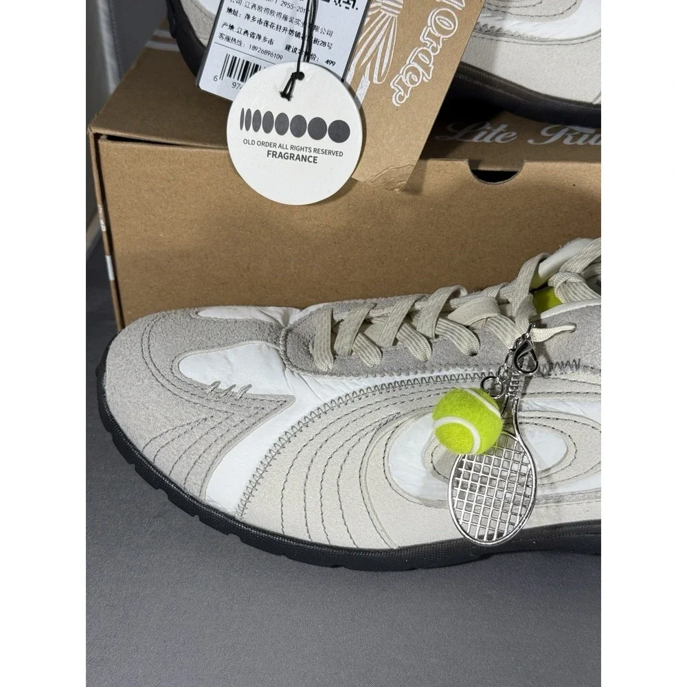 OLD ORDER Turbo Lite 2.0 Tennis Beige Shoes Size 8.5 2000's Y2K Style